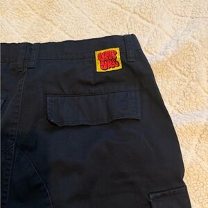 Empyre Black Cargo Pants with Red Patch